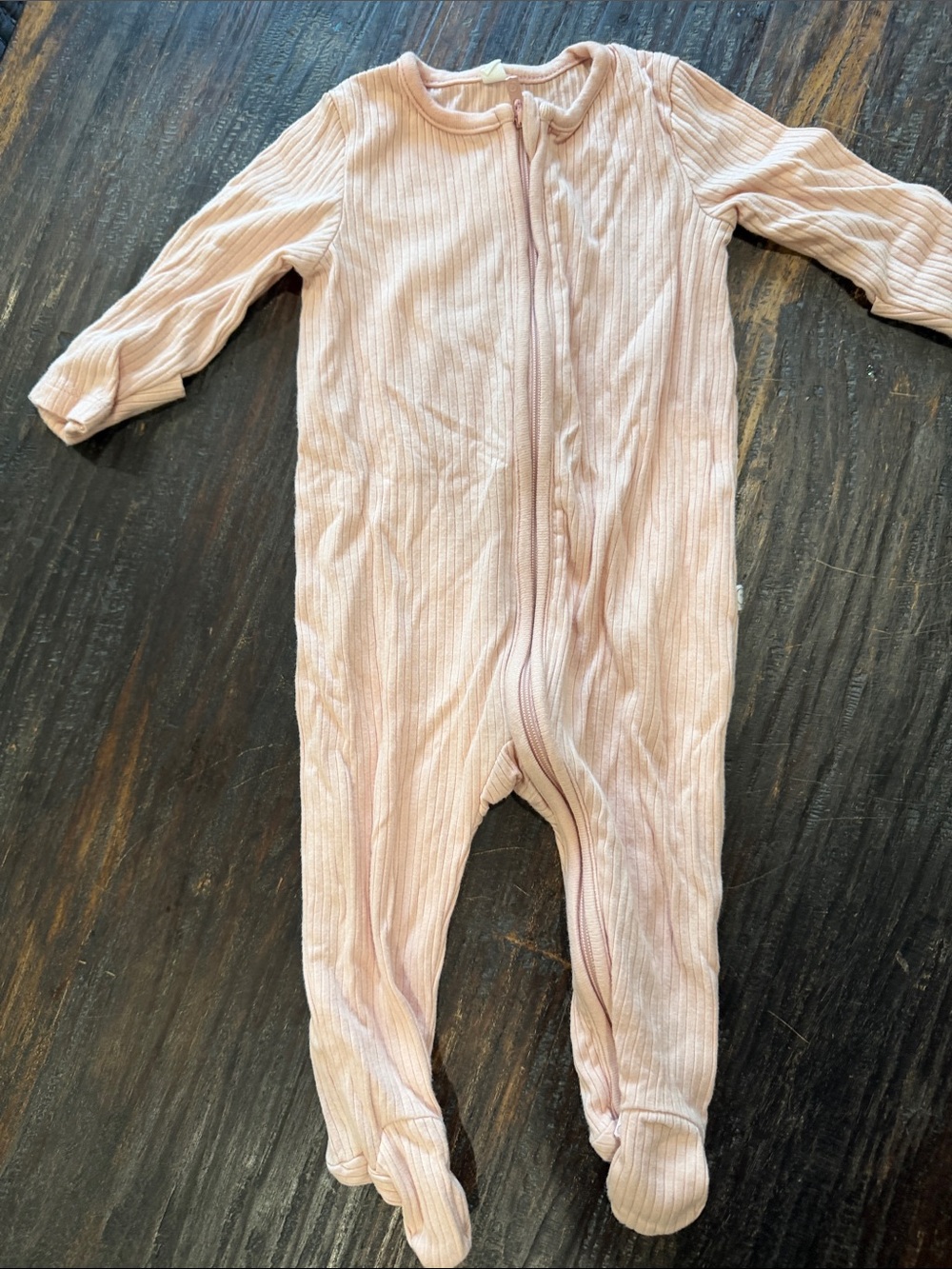 Morí Ribbed clever zip footed baby pajamas 0-3 months